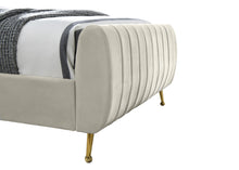 Load image into Gallery viewer, Zara Cream Velvet Queen Bed (3 Boxes)