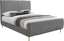 Load image into Gallery viewer, Zara Grey Velvet Full Bed (3 Boxes)