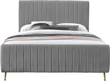 Load image into Gallery viewer, Zara Grey Velvet King Bed (3 Boxes)