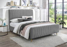 Load image into Gallery viewer, Zara Grey Velvet King Bed (3 Boxes)