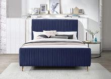 Load image into Gallery viewer, Zara Navy Velvet Full Bed (3 Boxes)