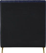 Load image into Gallery viewer, Zara Navy Velvet Twin Bed (3 Boxes)