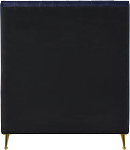 Load image into Gallery viewer, Zara Navy Velvet Twin Bed (3 Boxes)
