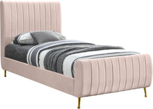 Load image into Gallery viewer, Zara Pink Velvet Twin Bed (3 Boxes)