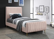 Load image into Gallery viewer, Zara Pink Velvet Twin Bed (3 Boxes)