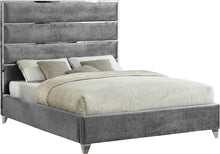 Load image into Gallery viewer, Zuma Grey Velvet Full Bed