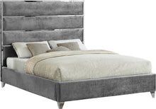 Load image into Gallery viewer, Zuma Grey Velvet King Bed