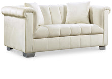 Load image into Gallery viewer, Kayla Cream Velvet Loveseat