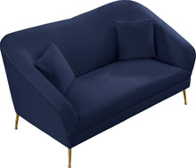 Load image into Gallery viewer, Hermosa Navy Velvet Loveseat