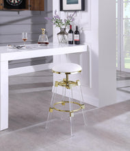 Load image into Gallery viewer, Venus White Faux Leather Adjustable Stool