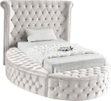 Load image into Gallery viewer, Luxus Cream Velvet Twin Bed (3 Boxes)