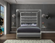 Load image into Gallery viewer, Encore Grey Faux Leather King Bed (4 Boxes)