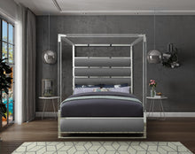 Load image into Gallery viewer, Encore Grey Faux Leather Queen Bed (4 Boxes)
