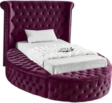 Load image into Gallery viewer, Luxus Purple Velvet Twin Bed
