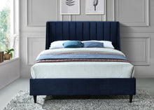 Load image into Gallery viewer, Eva Navy Velvet Full Bed