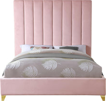 Load image into Gallery viewer, Via Pink Velvet Queen Bed