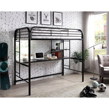 Load image into Gallery viewer, Opal Iii Black & Silver Twin Loft Bed