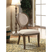 Load image into Gallery viewer, Kathryn Rustic Dark Oak/Beige Side Chair (2/CTN)