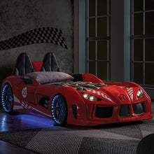 Load image into Gallery viewer, Trackster Bed White, Red,, Black, & Blue