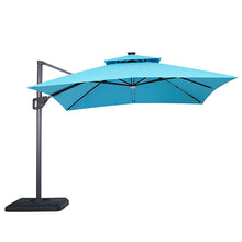 Load image into Gallery viewer, Sano 10 Ft Square Umbrella w/ Double Top w/ LED + 37" Large Base