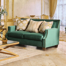 Load image into Gallery viewer, VERDANTE Emerald Green/Gold Love Seat