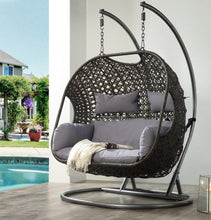 Load image into Gallery viewer, Vasant Fabric & Wicker Patio Swing Chair with Stand
