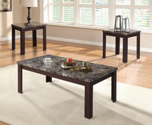 Load image into Gallery viewer, Carly Faux Marble & Cherry Coffee/End Table Set (3Pc Pk)