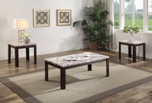 Load image into Gallery viewer, Carly Faux Marble & Cherry Coffee/End Table Set (3Pc Pk)