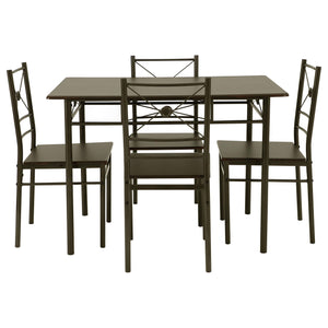 Anna 5-piece Rectangular Dining Set Dark Bronze