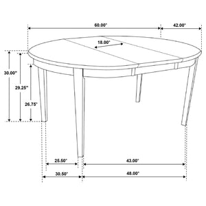Gabriel 5-piece Extension Leaf Dining Table Set Cappuccino