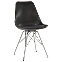Load image into Gallery viewer, Juniper Armless Dining Chairs Black and Chrome (Set of 2)
