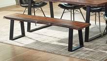 Load image into Gallery viewer, Ditman Live Edge Dining Bench Grey Sheesham and Black image
