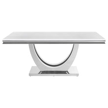 Load image into Gallery viewer, Kerwin Rectangle Faux Marble Top Dining Table White and Chrome
