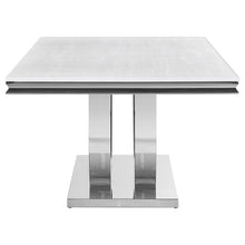 Load image into Gallery viewer, Kerwin Rectangle Faux Marble Top Dining Table White and Chrome
