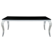 Load image into Gallery viewer, Carone Rectangular Glass Top Dining Table Black and Chrome image
