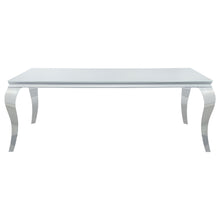 Load image into Gallery viewer, Carone Rectangular Glass Top Dining Table White and Chrome image
