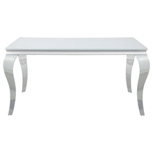 Load image into Gallery viewer, Carone Rectangular Glass Top Dining Table White and Chrome image
