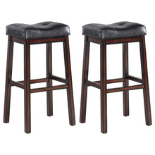 Load image into Gallery viewer, Donald Upholstered Bar Stools Black and Cappuccino (Set of 2)
