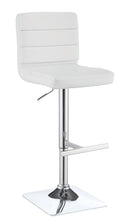 Load image into Gallery viewer, Bianca Upholstered Adjustable Bar Stools White and Chrome (Set of 2) image
