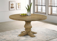 Load image into Gallery viewer, Florence Round Pedestal Dining Table Rustic Smoke image
