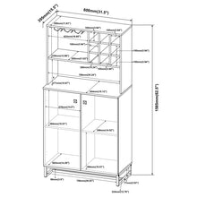 Load image into Gallery viewer, Mendoza 2-door Wine Cabinet Rustic Oak Herringbone and Gunmetal
