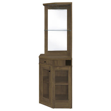 Load image into Gallery viewer, Alviso Corner Bar Cabinet with Stemware Rack Rustic Oak
