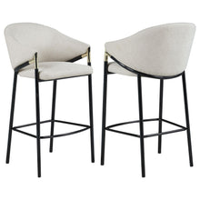 Load image into Gallery viewer, Chadwick Sloped Arm Bar Stools Beige and Glossy Black (Set of 2) image
