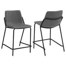 Load image into Gallery viewer, Earnest Solid Back Upholstered Counter Height Stools Grey and Black (Set of 2) image

