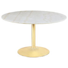 Load image into Gallery viewer, Kella Round Marble Top Dining Table White and Gold image
