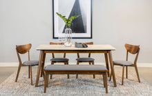 Load image into Gallery viewer, Everett Faux Marble Top Dining Table Natural Walnut and Grey
