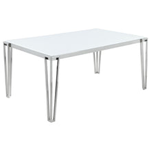 Load image into Gallery viewer, Pauline Rectangular Dining Table with Metal Leg White and Chrome image
