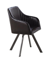 Load image into Gallery viewer, Arika Tufted Sloped Arm Swivel Dining Chair Black and Gunmetal image
