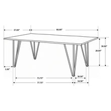 Load image into Gallery viewer, Neve Live-edge Dining Table with Hairpin Legs Sheesham Grey and Gunmetal
