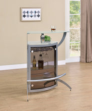 Load image into Gallery viewer, Dallas 2-shelf Home Bar Silver and Frosted Glass
